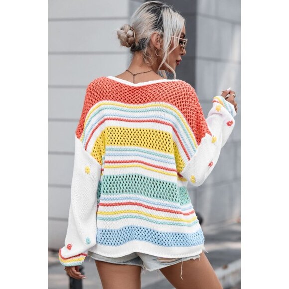 Best Summer Sweater Colorful Soft Lightweight Cropped Top - Picture 3 of 6
